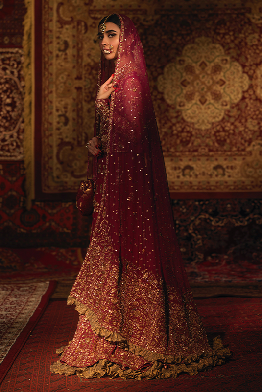 Red Kalidar Lehenga