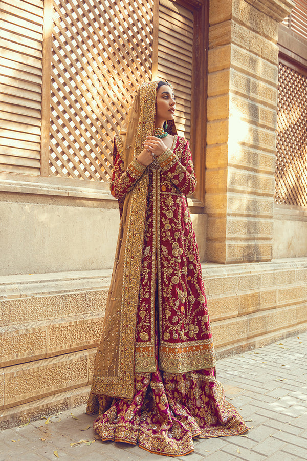 Red Kameez and Red Lehenga for Pakistani Bridal Dresses โ Nameera