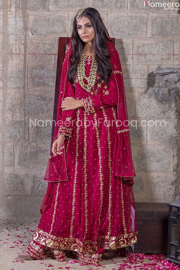 red lehenga bridal pakistani
