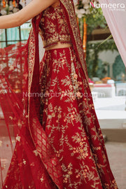 Red Lehenga Choli Bridal Dress Pakistani Online