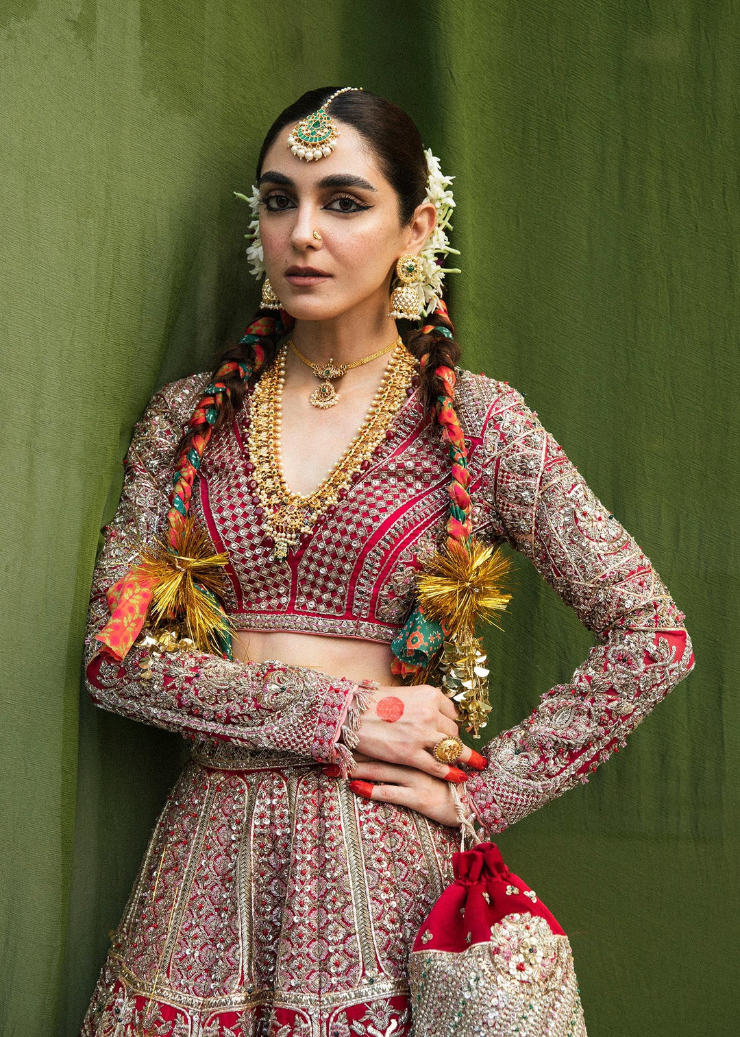 Elegant Red Bridal Lehenga Choli with Dupatta - Premium Quality