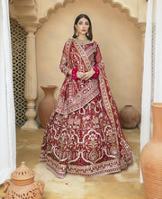 Red Lehenga Choli and Dupatta Pakistani Wedding Dress