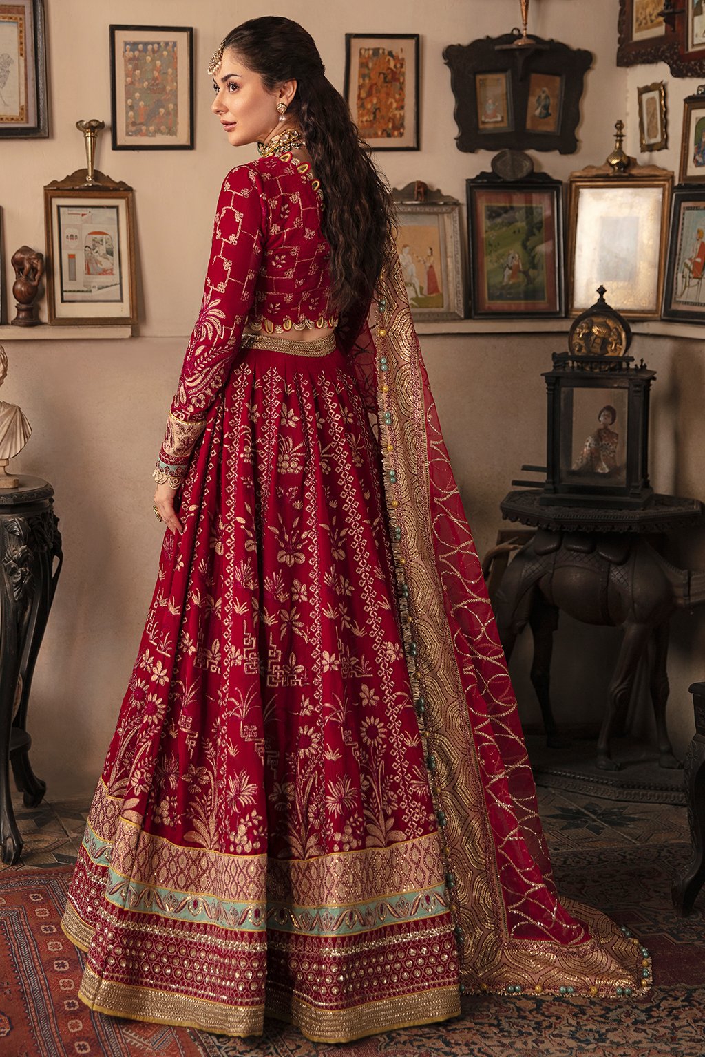 Red Lehenga Choli for Pakistani Wedding Party Designer