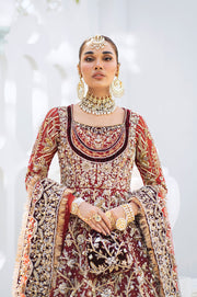 Red Lehenga Frock Pakistani Wedding Dress