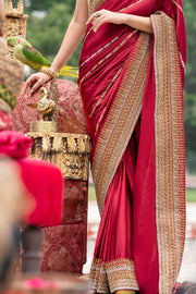 Red Lehenga Saree Bridal Wear Pakistani Wedding Dress 2023
