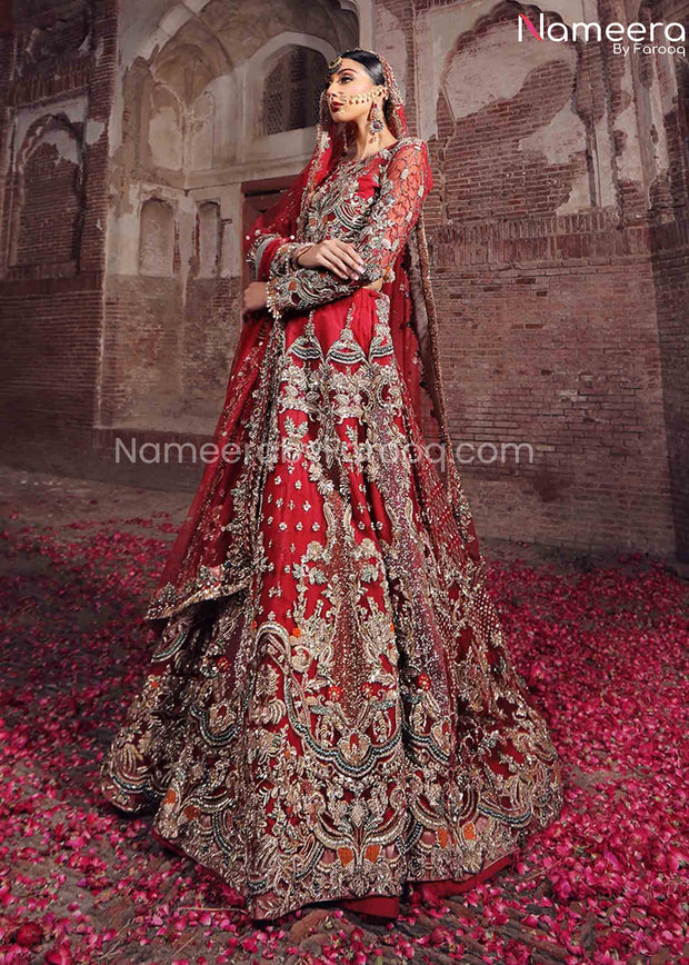 Red Lehenga for Bride by Pakistani Designer 2021