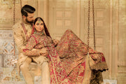 Red Lehenga with Golden Work Pakistani Wedding