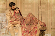 Red Lehenga with Golden Work Pakistani Wedding