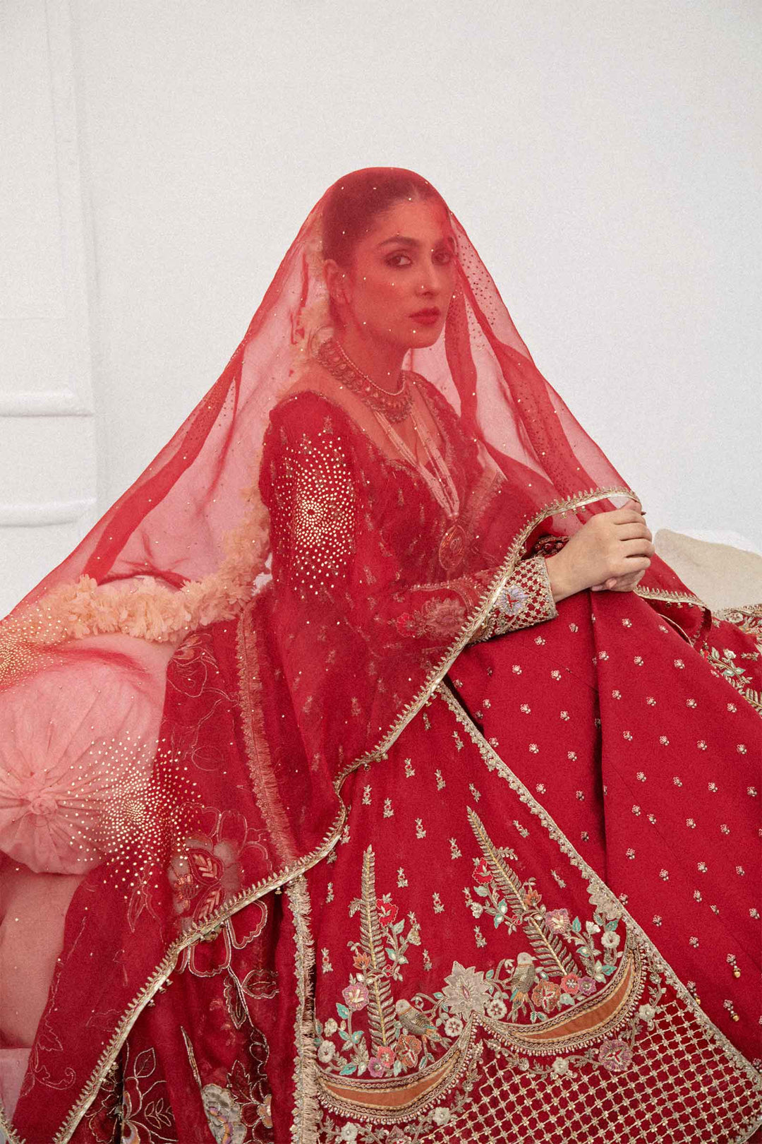 Red Lehenga with Golden Work 