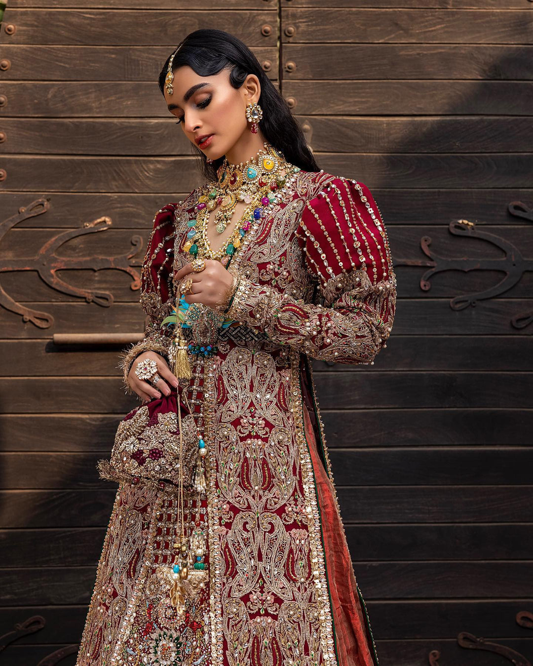 Red Long Shirt Bridal Lehenga for Indian Bridal Wear 2022