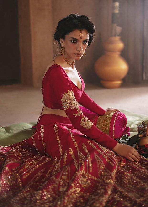 Red Maroon Lehenga Choli Pakistani Wedding Dresses 2023