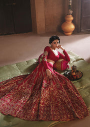 Red Maroon Lehenga Choli Pakistani