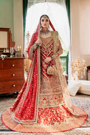 Red Net Lehenga Frock Dress for Pakistani Bridal Wear