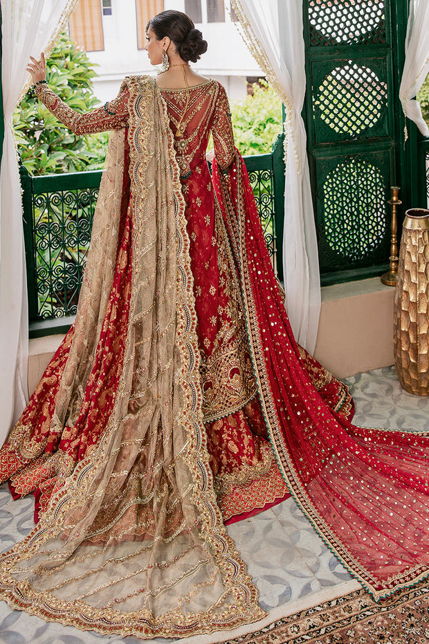 Red Net Lehenga Frock Dress for Pakistani Bridal