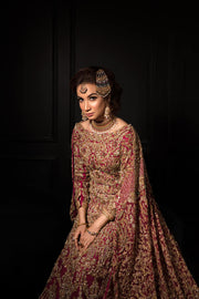 Red Net Lehenga