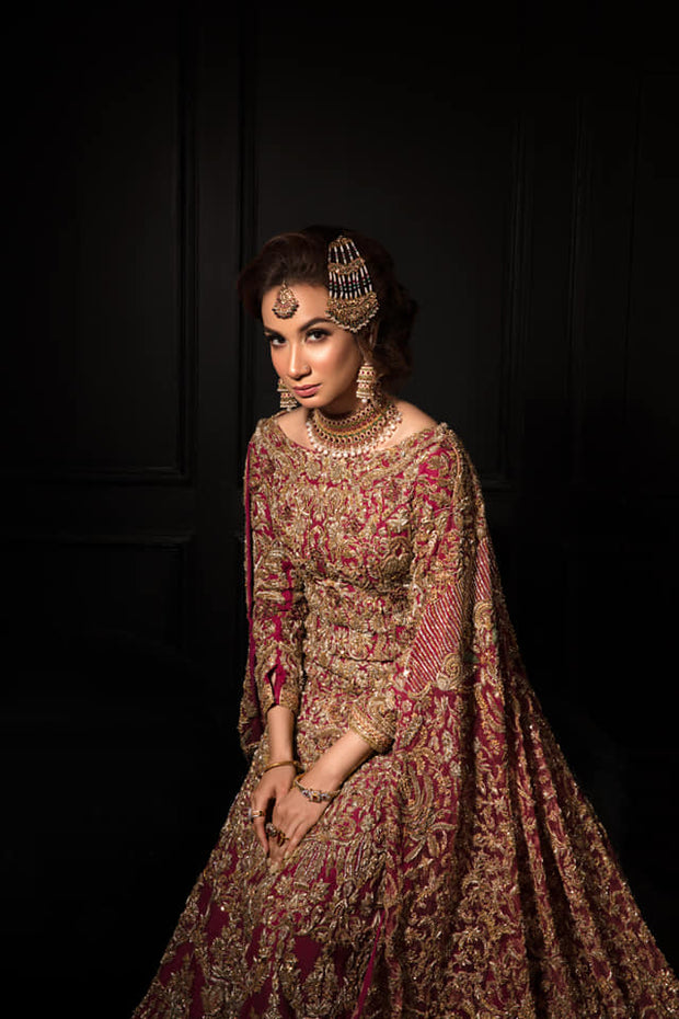 Red Net Lehenga
