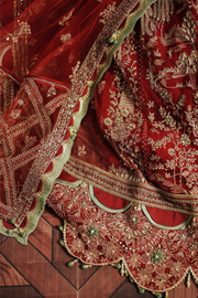 Red Pakistani Bridal Dress in Gown Style