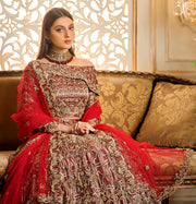 Red Raw Silk Indian Bridal Wear
