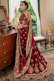 Red Velvet Lehenga Choli Dress Pakistani Bridal