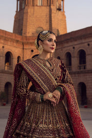 Red Velvet Lehenga Choli Pakistani Wedding Dresses 2023