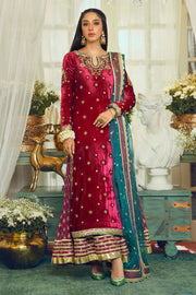Red Velvet Long Kameez Salwar Pakistani Wedding Dresses