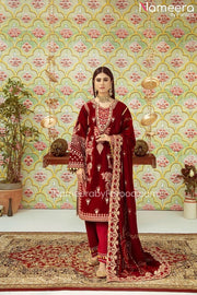 Red Velvet Salwar Kameez Pakistani Wedding