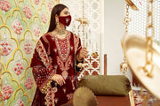 Red Velvet Salwar Kameez Pakistani Wedding Dress online