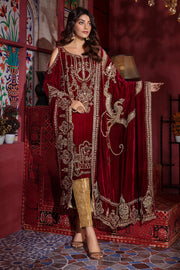 Red Velvet Salwar Kameez Pakistani Wedding Dresses