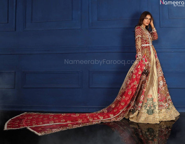 red wedding dress pakistani