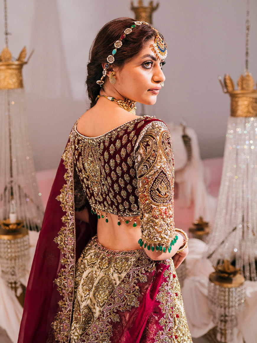 Red White Lehenga Choli 