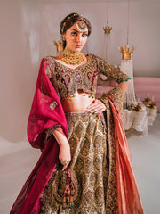 Red White Lehenga Choli for Pakistani Bridal Dresses 2023