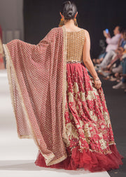 Designer red Indian bridal dress with beautiful embroidered work # B3348