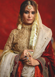 Red anarkali frock by designer beautifully embroidered # B3332