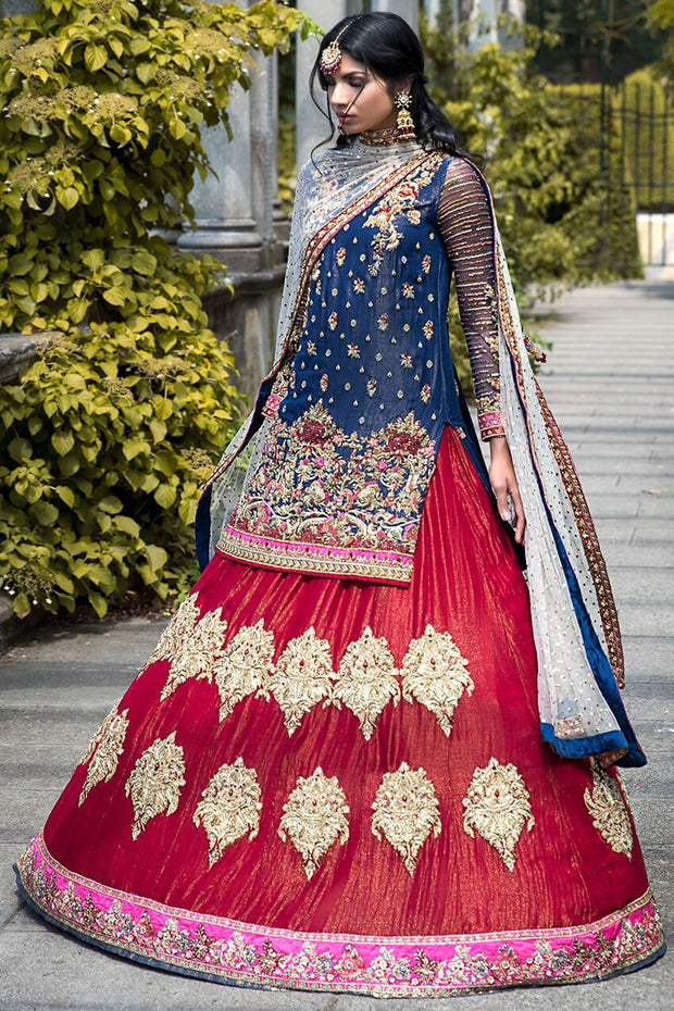 Beautiful Pakistani designer red lehnga choli dress for bridal