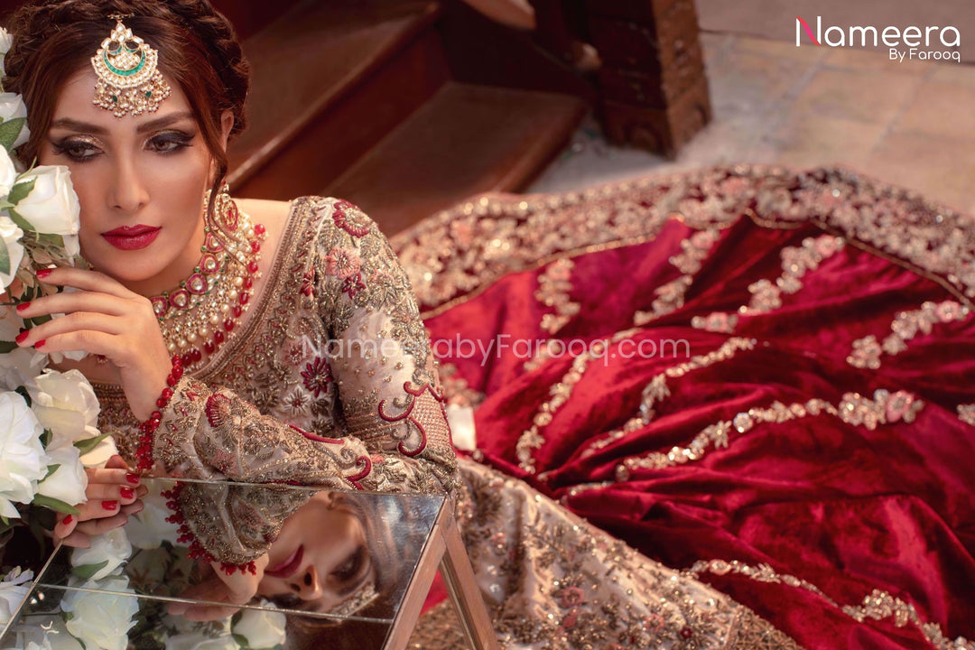 Red and Gold Bridal Dress