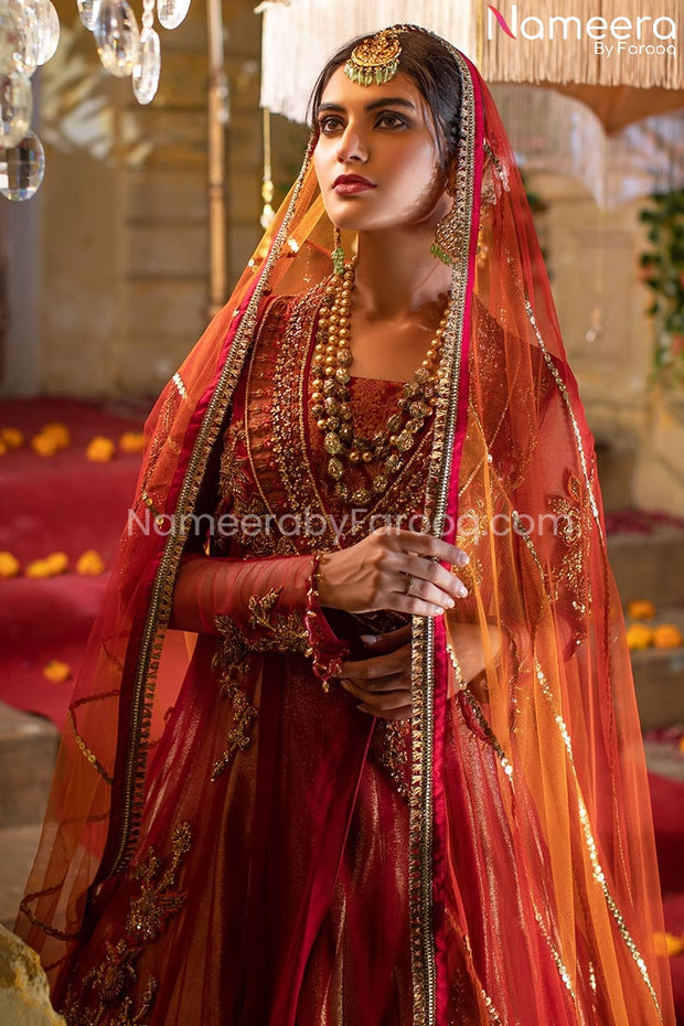 Red and Gold Dress Pakistani