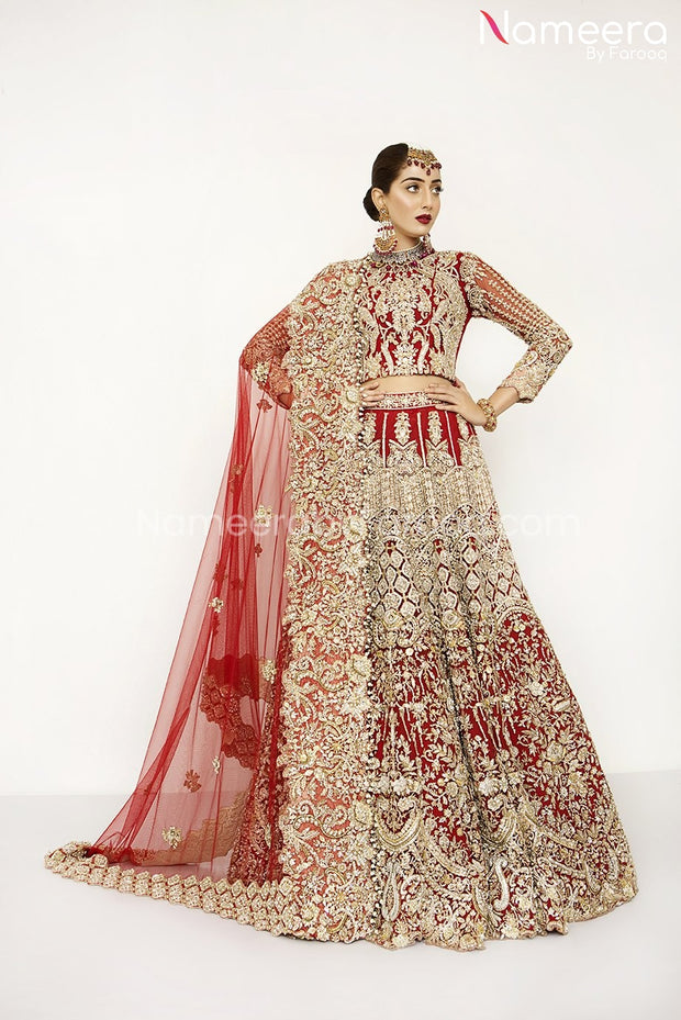 Red and Gold Pakistani Bridal Dress