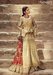 Red and Gold Pakistani Bridal Dress