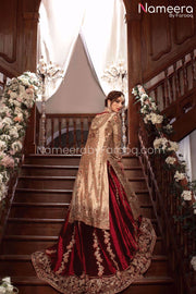 Red and Gold Pakistani Dress