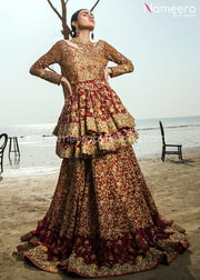 Red and Gold Pakistani Wedding Dress