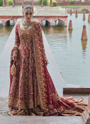 Red and Golden Lehenga Kameez