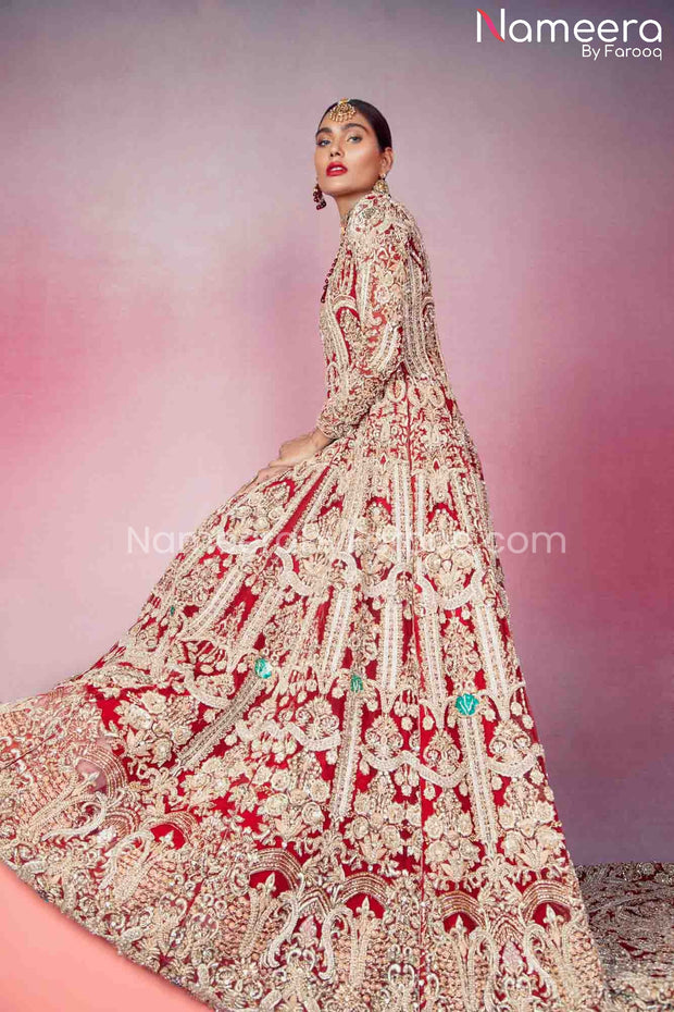 Red and Silver Bridal Dress