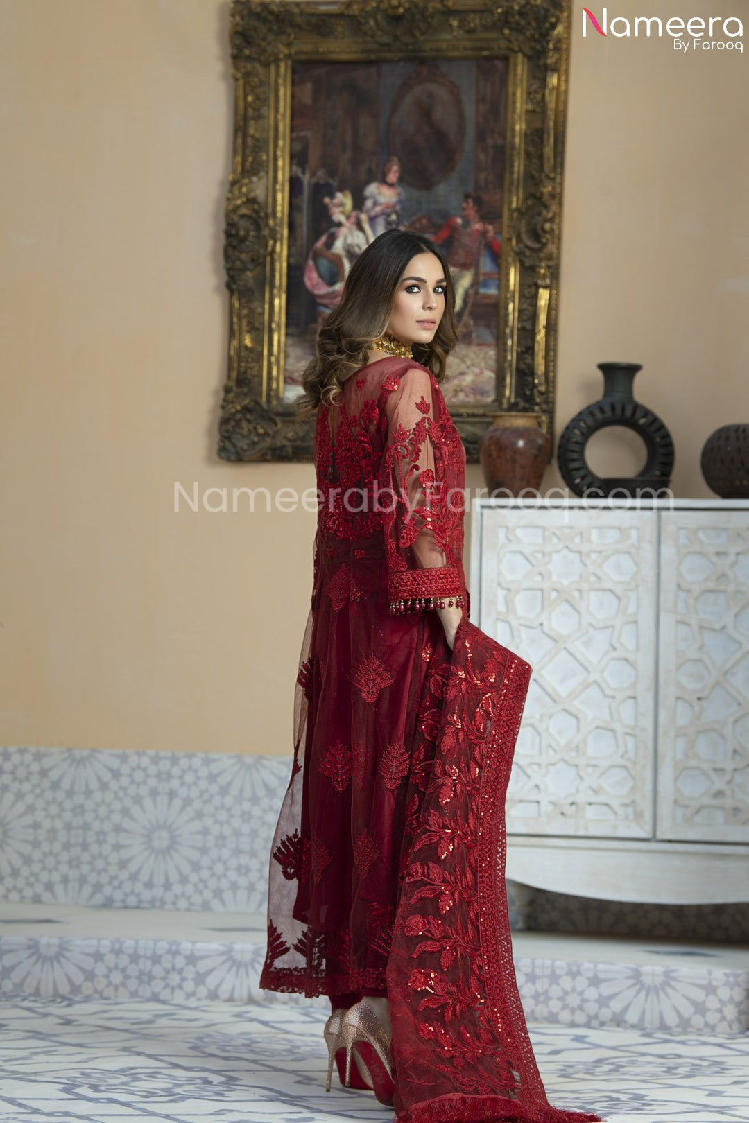 Red Net Frock 2021
