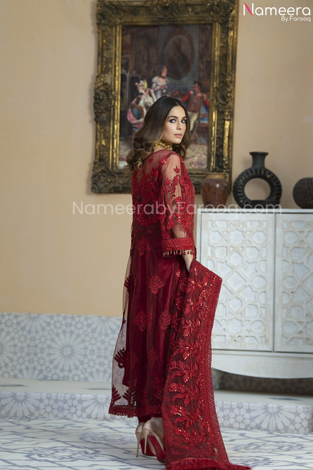 Red Net Frock 2021