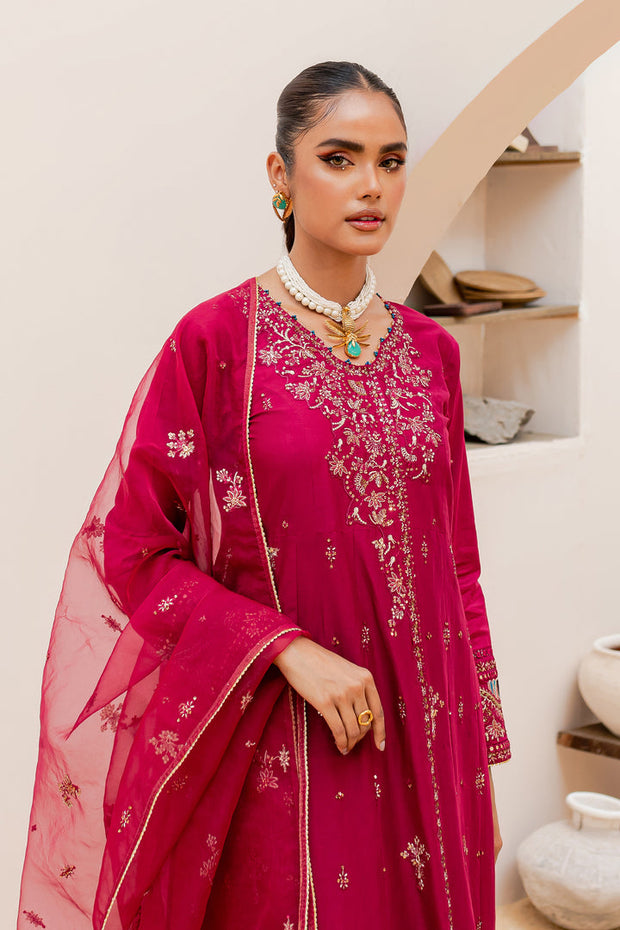 Rose Embellished Kameez Trousers Pakistani Party Dress
