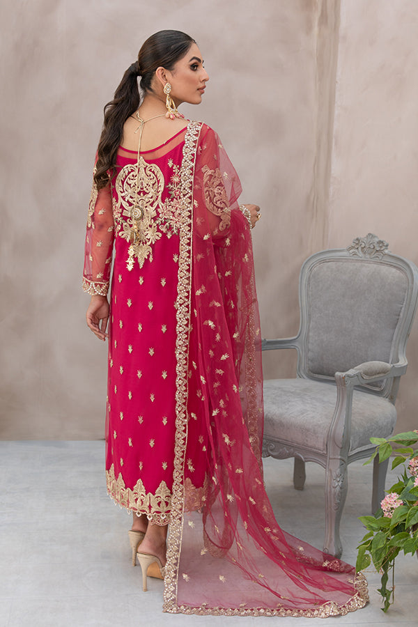 Rose Red Salwar Kameez Pakistani Eid Dress