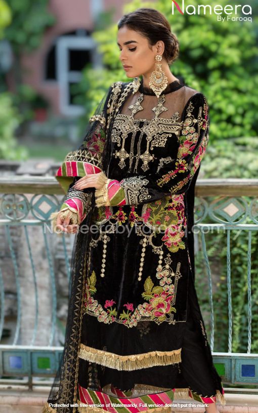 Royal Black Salwar Kameez for Wedding Party Wear