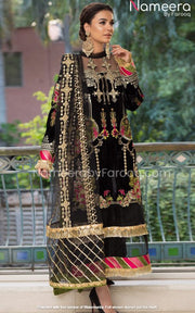 Royal Black Salwar Kameez for Wedding Party Wear