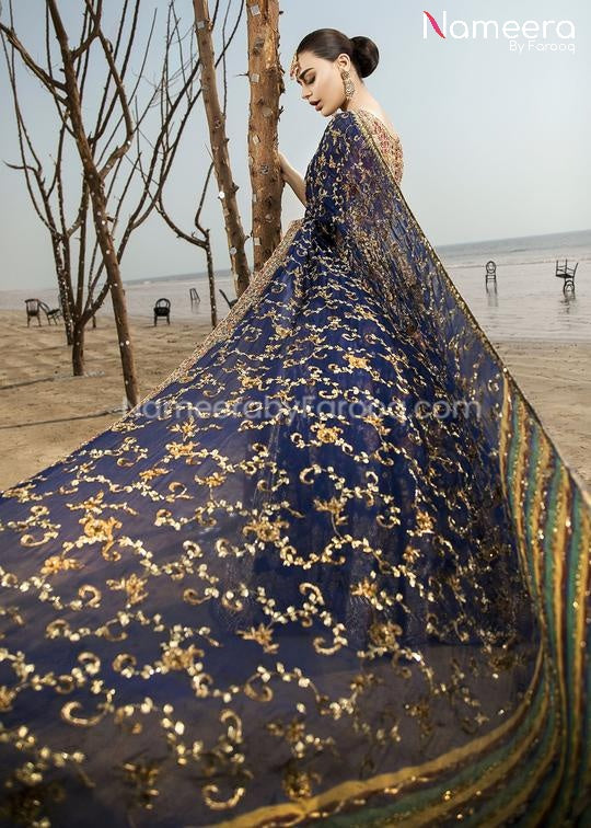 Royal Blue Pakistani Lehenga
