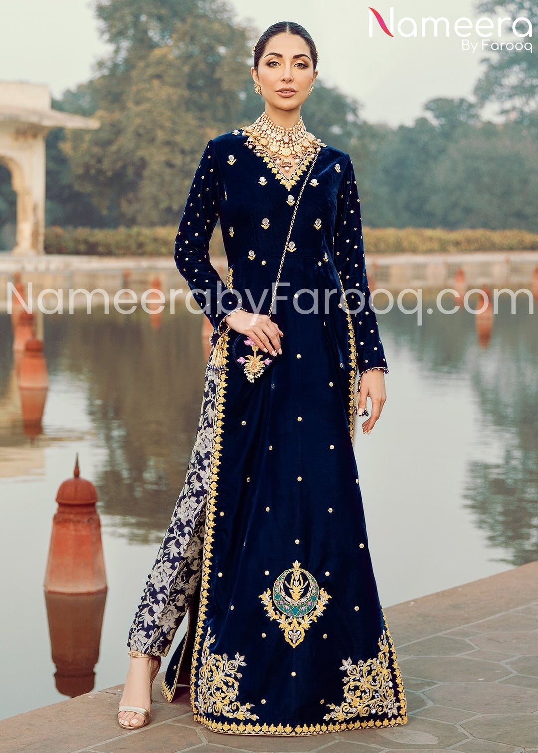 Royal Blue Pakistani Wedding Formal Wear custom size Royal Blue Pakistani Wedding Formal Wear custom size